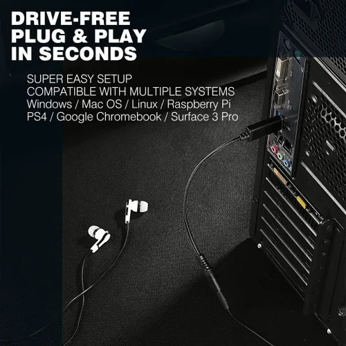 Miniatura 3 de Adaptador de audio USB a conector de auriculares de 0.138 in, compatible con USB a TRRS 4 polos 3.5 puertos auxiliares, tarjeta de sonido estéreo