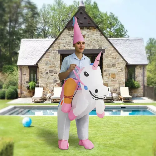 Miniatura 5 de HZGDEJTG Ropa inflable del montar a caballo blanco, ropa inflable para los adultos