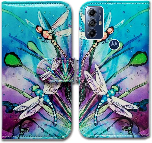 Miniatura 9 de Bcov Funda para Moto G Play 2023, diseño de pájaro negro y verde con tapa para teléfono con ranura para tarjetas, soporte para Motorola Moto G Play