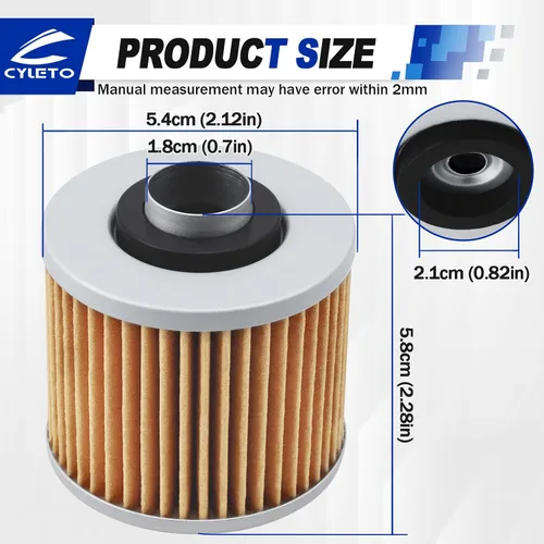 Miniatura 2 de 145 Filtro de aceite para Yamaha Raptor 700 XVS1100 XVS650 XVS 650 V-Star Custom 650 XV250 XV 250 Virago V-star 249 YMH 600 Grizzly