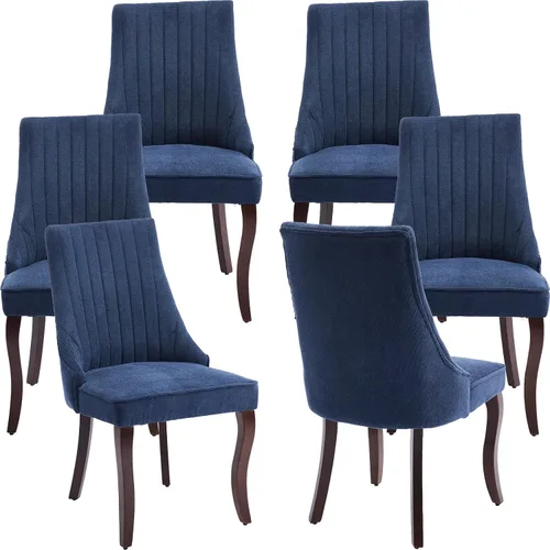 Miniatura 17 de Juego de 2 sillas de comedor modernas de mediados de siglo, tapizadas de tela beige, sillas de cocina y comedor, sillas de cocina con patas