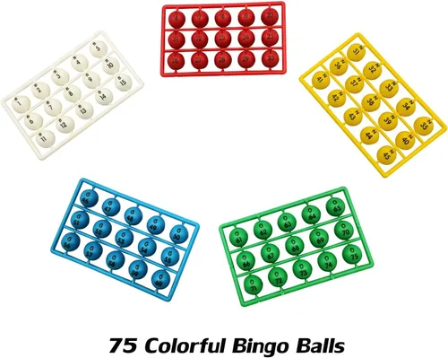 Miniatura 4 de SEETOOOGAMES Juego de bingo de lujo, jaula de metal de 8 pulgadas, 50 tarjetas de papel, 300 fichas transparentes coloridas, bolas de bingo