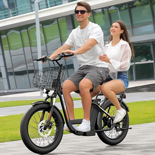Miniatura 2 de Caroma Peak - Scooter eléctrico de 500 W/800 W/1200 W con asiento, bicicleta eléctrica de neumático grueso de 20 pulgadas con batería extraíble