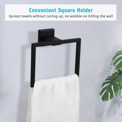 Miniatura 3 de Juego de accesorios de baño de 4 piezas, juegos de toalleros, incluye toallero, soporte para papel higiénico, gancho para toallas, kit de accesorios