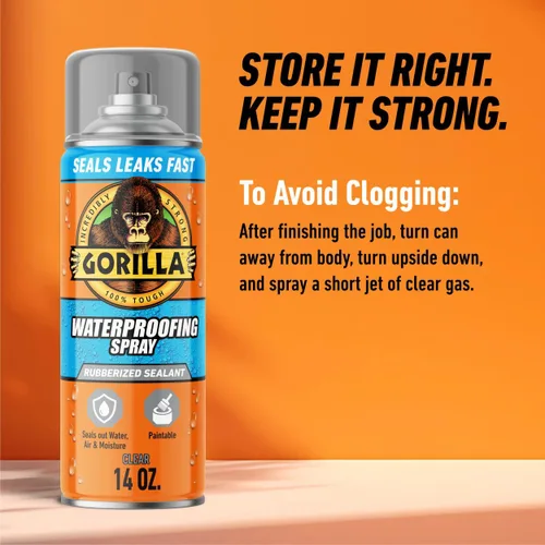Miniatura 7 de Gorilla Aerosol blanco impermeable para parchar y sellar Transparente