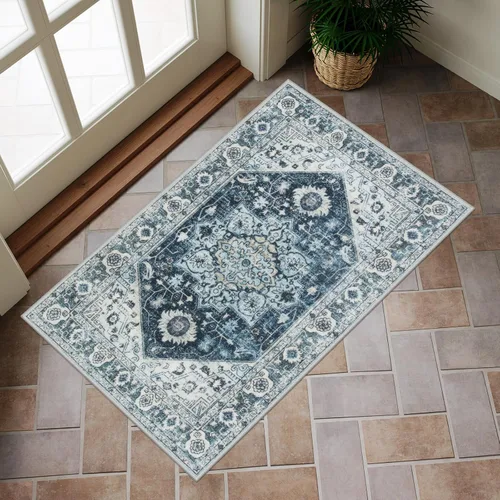 Miniatura 59 de Collive Tapete lavable para puerta de interior, antideslizante, alfombra de entrada retro de 20 x 32 pulgadas, tapete de entrada de absorción Multi