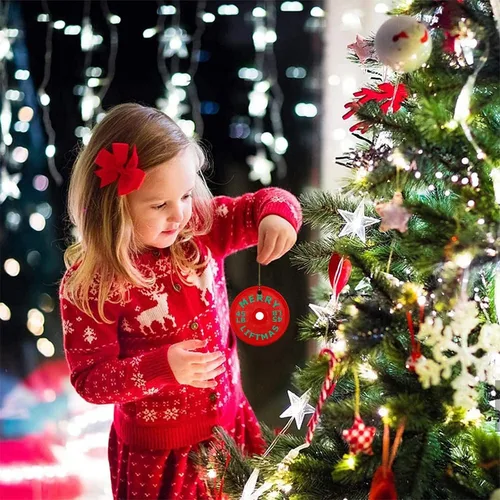 Miniatura 7 de Adorno redondo de cerámica colgante de Navidad, divertido gimnasio con mancuernas blancas de cerámica para colgar recuerdos personalizables