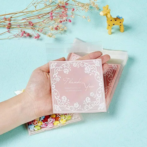 Miniatura 4 de KISSITTY Bolsas de celofán de 5.4 x 4 pulgadas con cierre de sellado adhesivo, ideales para recuerdos de fiesta, dulces, galletas, regalo, juego