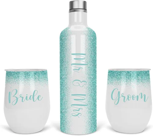 Miniatura 10 de Vaso de vino personalizado, regalo de vaso de vino, vasos de vino de acero inoxidable, paquete de 2 unidades de 12 onzas y 1 botella de vino Gris