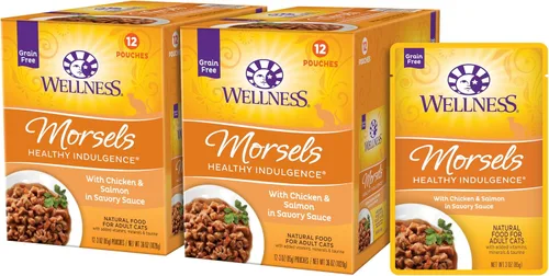 Miniatura 12 de Comida húmeda para gatos Healthy Indulgence, libre de granos, bolsa de 3 onzas (paquete de 24 envases), de Wellness