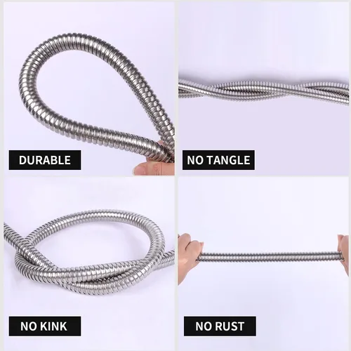 Miniatura 3 de Manguera de Jardín Corta de Metal de 1 Pie - Manguera de Agua Flexible de Acero Inoxidable Conector - Manguera Pequeña Liviana con Conexiones
