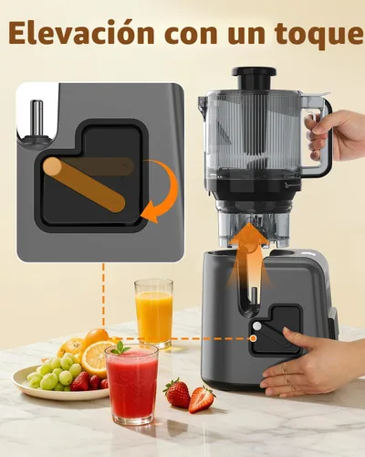 Miniatura 8 de Máquinas exprimidoras 3 en 1 de prensa en frío, 6.5 pulgadas Mega canal para fruta entera, exprimidor de masticación lenta con máquina de sorbete