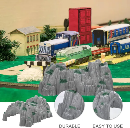 Miniatura 9 de Modelo realista de túnel de tren de montaña para escenarios ferroviarios, accesorios duraderos para pistas de madera, diseños de escala HO