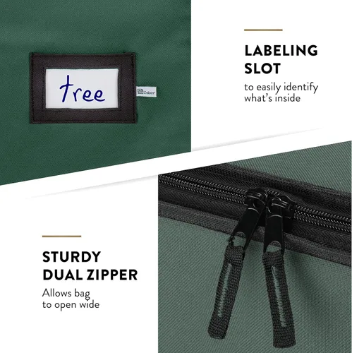 Miniatura 7 de ZOBER Bolsa de almacenamiento para árbol de Navidad con ruedas de tela Oxford 600D, se adapta a árboles artificiales de 7.5 pies, bolsa impermeable