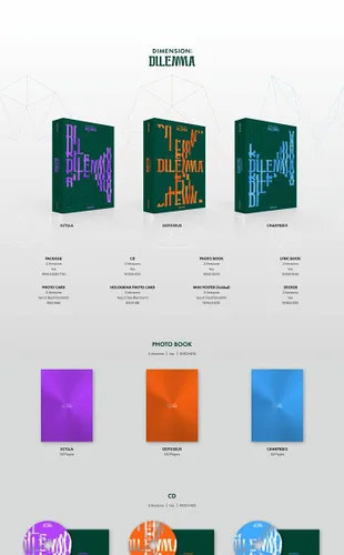 ENHYPEN Dimension : Dilemma 1st Album SCYLLA Ver 1p Folding Poster On Pack+PhotoBook+Lyric Book+1p PhotoCard+1p Hologram PhotoCard+1p