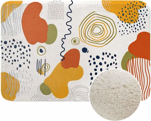 Miniatura 13 de Tapete de baño con flores abstractas para baño, diseño de peonía colorida, crisantemo, loto, magnífica, especial, tapete de baño, tapete de puerta