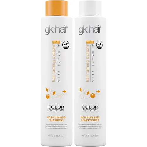 GK HAIR Juego de champú y acondicionador de queratina, champú y acondicionador hidratante sin sulfato para cabello teñido y ligero, fórmula ligera