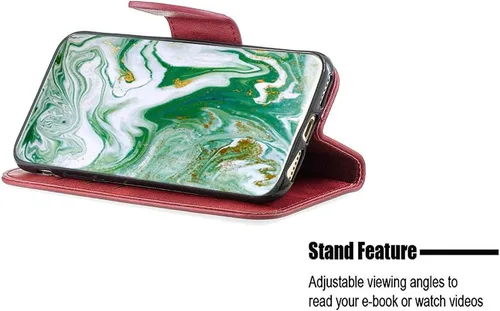 Miniatura 2 de jioeuinly Case Compatible with Celular Kalley Element 5+Plus Phone Case Flip Stand Cover PU Leather YZW Wallet Case Red