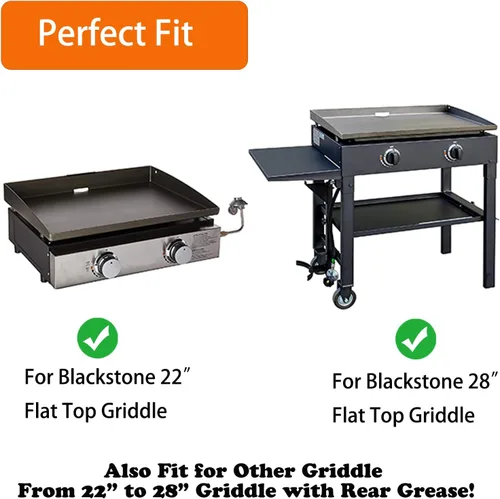 Miniatura 2 de Juego de Protector de Viento Ajustable y Rejilla de Calentamiento para Parrilla de 22" a 28" con Grasa Trasera, Negro, Metal