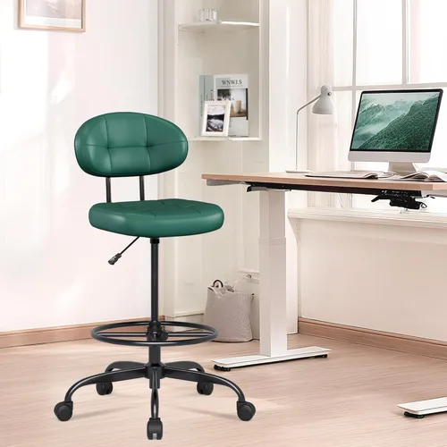 Miniatura 2 de Misolant Silla de Dibujo, Silla de Oficina Alta sin Brazos con Anillo Reposapiés para Escritorio de Pie, Pequeña Silla Ejecutiva de Computadora