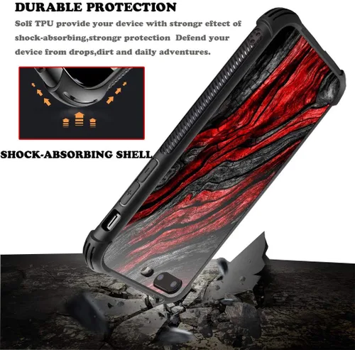Miniatura 4 de Carcasa para iPhone 8 Plus, 9H de cristal templado para iPhone 7 Plus, para hombres y niños, diseño de patrón fresco a prueba de golpes, Grano