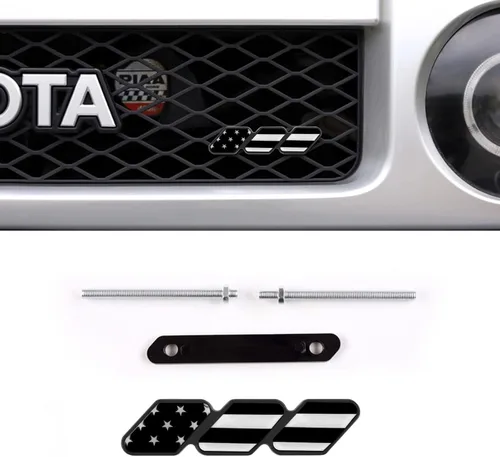 Paquete de 1 Emblema de Insignia de Parrilla Tricolor Decoración, Accesorios de Malla Frontal de Automóvil, Compatible con Toyota 4Runner Tacoma