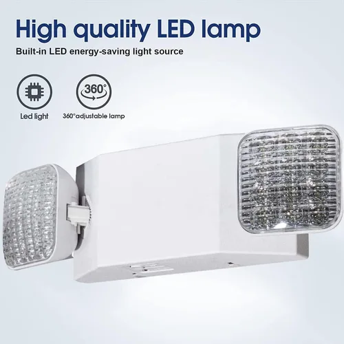 Miniatura 5 de Luces de emergencia LED con batería de respaldo, luz de emergencia comercial ajustable de dos cabezales, certificación UL, CA 120/277V, accesorios