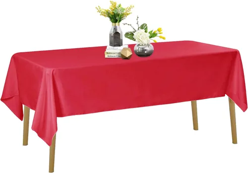 Miniatura 90 de Mantel de poliéster lavable de 90 pulgadas, resistente a las manchas y a las arrugas, mantel decorativo para mesa de comedor, fiestas de bufé y Negro