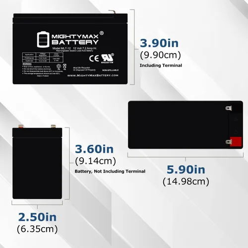 Miniatura 4 de Mighty Max Battery Reemplazo de caída de rango extendido para 12 V Razor Scooter paseo en juguete 7ah kit de batería y arnés