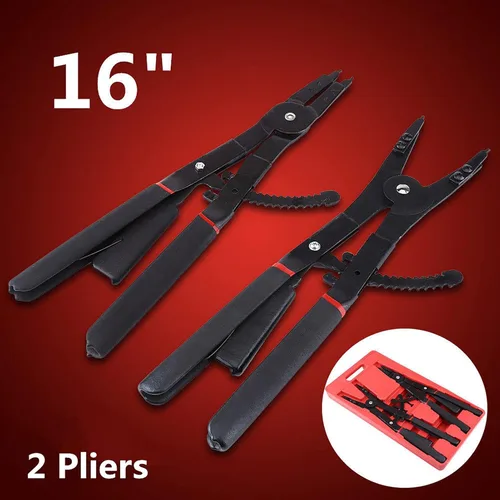 Miniatura 3 de Watris Veiyi 2 piezas de alicates de anillo a presión resistentes, juego de alicates de anillo de 16", alicates de anillo a presión internos