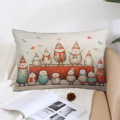 Miniatura 5 de Fundas de almohada de primavera con bonitos muñecos de nieve, fundas de almohada rústicas para vacaciones, funda de almohada tamaño Queen