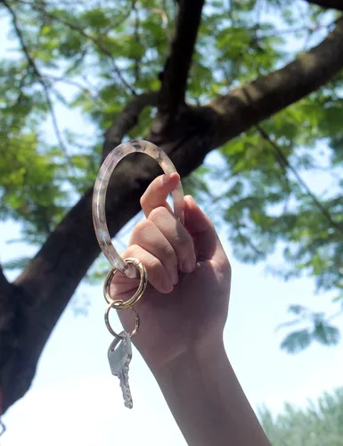 Miniatura 5 de Heesch Brazalete llavero pulsera llavero pulsera para mujer, llavero círculo de acetato para muñeca