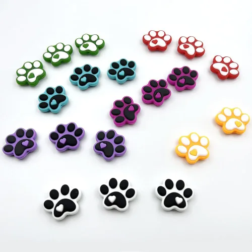 Miniatura 5 de 20 cuentas de pata de perro de colores mixtos, cuentas focales para bolígrafos, topes de aguja de tejer, cuentas espaciadoras sueltas para hacer