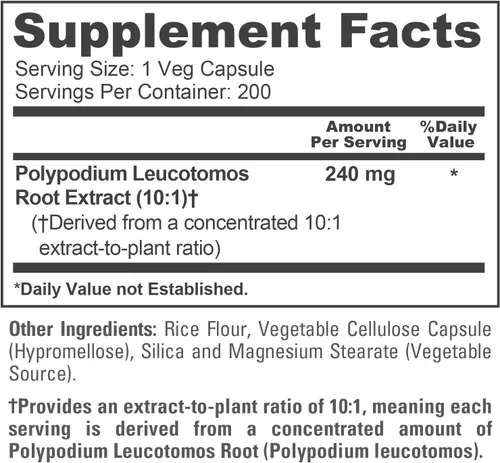 Miniatura 4 de NusaPure Extracto de Polypodium Leucotomos 2400mg 200 cápsulas vegetales (vegetariano, sin OMG, sin gluten)