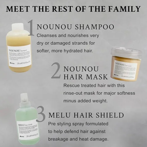 Miniatura 7 de Davines NOUNOU/Conditioner, Nourishing & Repairing Formula for Damaged, Processed or Brittle Hair - Restores Body & Shine with Lupin - Untangles &