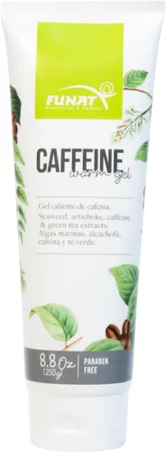 FUNAT Gel cálido con cafeína con algas marinas, alcachofa, té verde y extractos de cafeína, gel de masaje revitalizante para la piel (8.8 onzas)