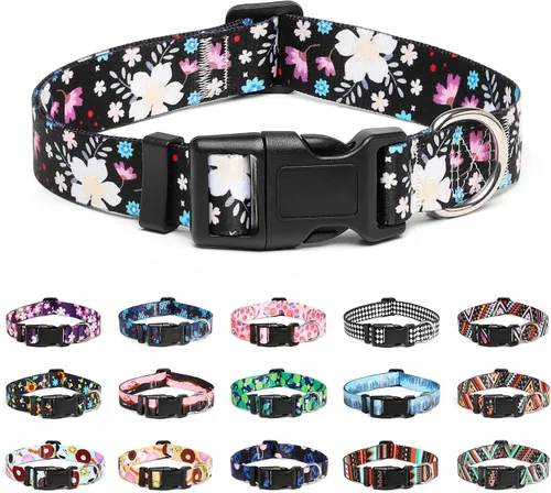 Miniatura 8 de Mercano Collar ajustable para perros - Diseños especiales con patrones, collar suave de nylon cómodo y resistente para perros pequeños, medianos