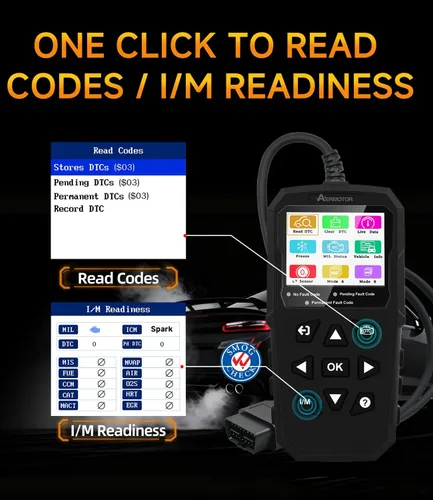 Miniatura 6 de Escáner OBD2, V880 - Lector de código de coche con luz de control del motor con reinicio, datos gráficos en vivo 4 en 1, prueba de smog I/M, escáner