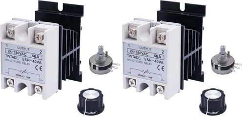 Miniatura 6 de TWTADE SSR-40VA 500K ohm 1/4W a 24-380VAC 40A Relé de estado sólido monofásico Regulador de voltaje de resistencia autorizado+disipador