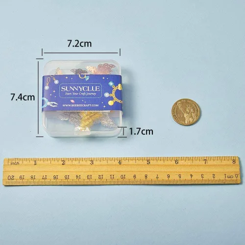 Miniatura 6 de SUNNYCLUE 1 caja de 10 dijes de filigrana de mariposa de 1.339 x 1.024 in, 3 capas de diamantes de imitación de filigrana hueca para manualidades