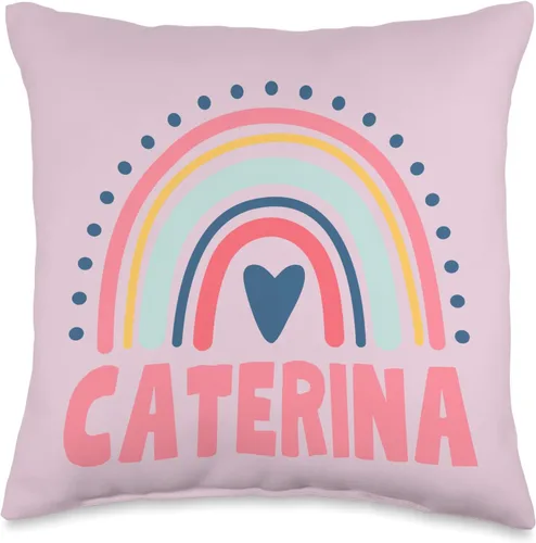 Idea Regalo Personalizzata con Nome Gifts Idea Caterina Name Custom Woman Myth Legend Pink Birthday Party Throw Pillow, 16x16, Multicolor