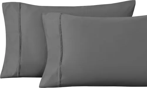 Miniatura 15 de Superior Juego de fundas de almohada estándar de 1200 hilos, 100% algodón egipcio, suave y transpirable, 2 piezas, color verde azulado