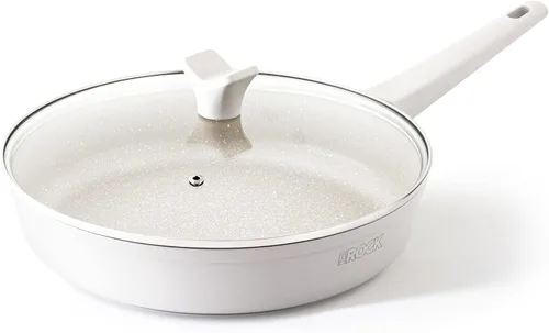 Miniatura 12 de THE ROCK SOHO - Sartén antiadherente de 8 pulgadas con tapa – Nada se pega, nunca se deforma, dura más, sartén de cerámica no tóxica con mango Crema