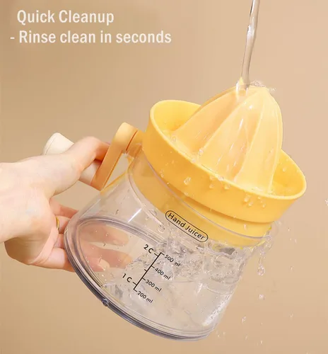 Miniatura 8 de Exprimidor manual de cítricos con manivela giratoria, prensa manual de gran capacidad de 16.9 fl oz para toronja limón, naranja, lima, extracción