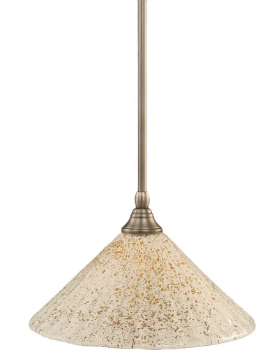 Miniatura 141 de Toltec Lighting Tallo Colgado Mini colgante, acabado de cobre negro, 3.5" cuadrado humo burbuja vidrio