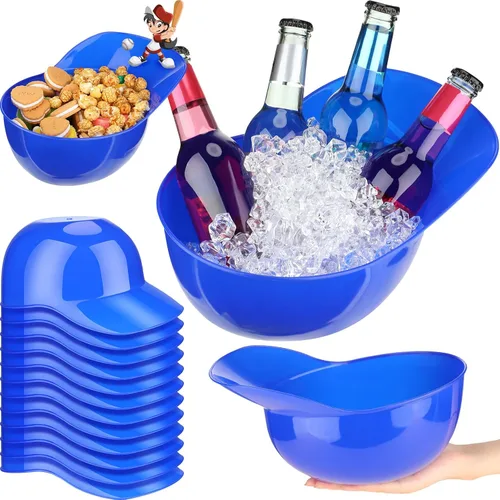 Miniatura 11 de Tanlade Casco de béisbol de plástico grande de 72 onzas, cuencos de béisbol, cuencos para aperitivos, helado, postre para trabajadores de Rojo