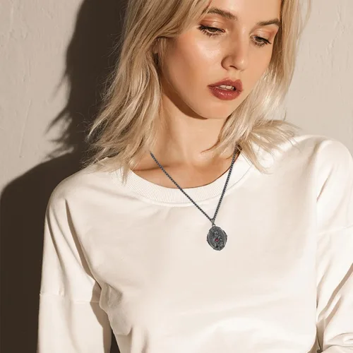 Miniatura 713 de Collar con colgante de plata de ley 925 con medalla de San Patrón, joyería religiosa para hombres y mujeres, con cadena de acero inoxidable 316L