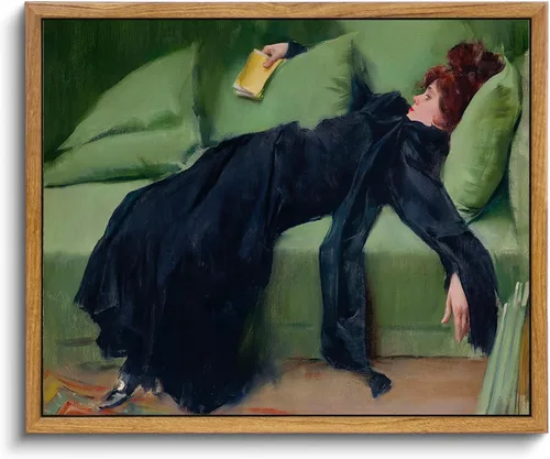 KBKBART Arte de Pared Enmarcado Vintage, Decoración de Pared Melancólica Mujer Joven Decadente Después del Baile Pinturas en Lienzo Victorianas,