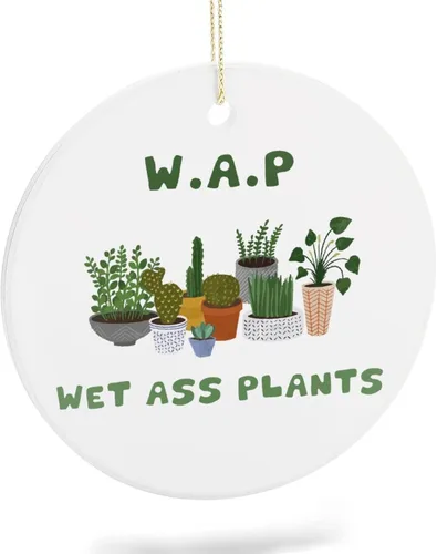 Miniatura 11 de Adornos de plantas para árbol de Navidad, decoración de Navidad de señora de plantas locas, bonitos y divertidos adornos de cerámica para amantes