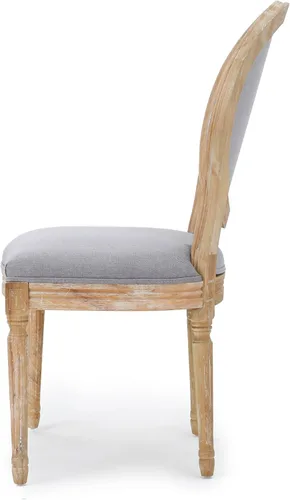 Miniatura 8 de Christopher Knight Home Camille - Sillas de comedor tradicionales de terciopelo, 2 piezas, color gris y blanco brillante Gris claro
